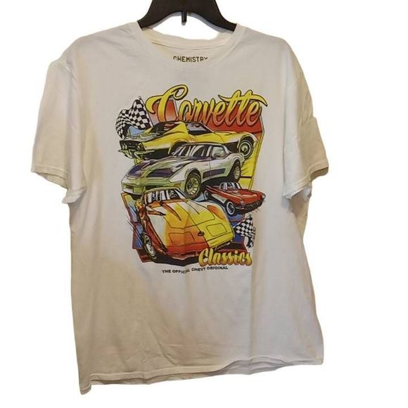 Chemistry Brand Corvette Graphic Tee Men's T-shirt Size Medium Chevy Classic Vet - Picture 2 of 7